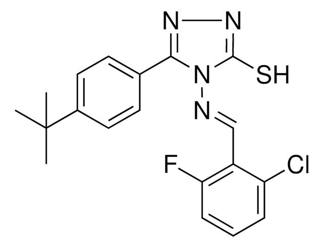 5-(4-TERT-BUTYLPHENYL)-4-{[(E)-(2-CHLORO-6-FLUOROPHENYL)METHYLIDENE]AMINO}-4H-1,2,4-TRIAZOL-3-YL HYDROSULFIDE AldrichCPR