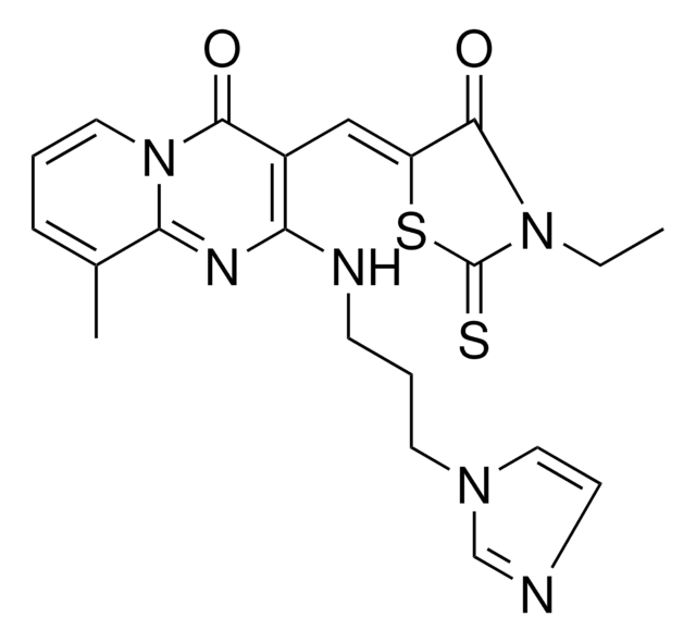 3-[(Z)-(3-ETHYL-4-OXO-2-THIOXO-1,3-THIAZOLIDIN-5-YLIDENE)METHYL]-2-{[3-(1H-IMIDAZOL-1-YL)PROPYL]AMINO}-9-METHYL-4H-PYRIDO[1,2-A]PYRIMIDIN-4-ONE AldrichCPR