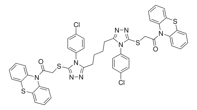 10-[({4-(4-CHLOROPHENYL)-5-[4-(4-(4-CHLOROPHENYL)-5-{[2-OXO-2-(10H-PHENOTHIAZIN-10-YL)ETHYL]SULFANYL}-4H-1,2,4-TRIAZOL-3-YL)BUTYL]-4H-1,2,4-TRIAZOL-3-YL}SULFANYL)ACETYL]-10H-PHENOTHIAZINE AldrichCPR