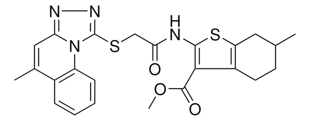 METHYL 6-METHYL-2-({[(5-METHYL[1,2,4]TRIAZOLO[4,3-A]QUINOLIN-1-YL)SULFANYL]ACETYL}AMINO)-4,5,6,7-TETRAHYDRO-1-BENZOTHIOPHENE-3-CARBOXYLATE AldrichCPR