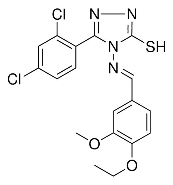 5-(2,4-DICHLOROPHENYL)-4-{[(E)-(4-ETHOXY-3-METHOXYPHENYL)METHYLIDENE]AMINO}-4H-1,2,4-TRIAZOL-3-YL HYDROSULFIDE AldrichCPR