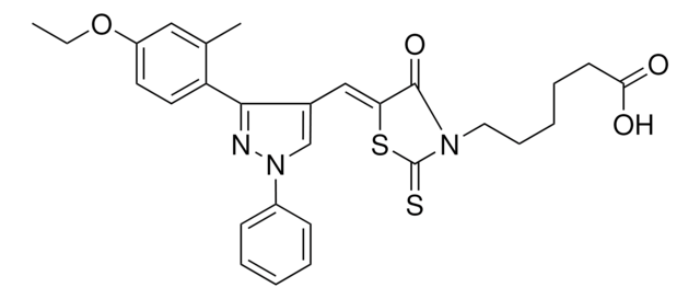 6-((5Z)-5-{[3-(4-ETHOXY-2-METHYLPHENYL)-1-PHENYL-1H-PYRAZOL-4-YL]METHYLENE}-4-OXO-2-THIOXO-1,3-THIAZOLIDIN-3-YL)HEXANOIC ACID AldrichCPR