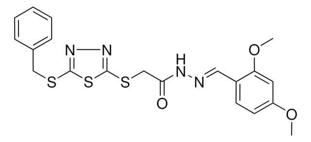 2-{[5-(BENZYLSULFANYL)-1,3,4-THIADIAZOL-2-YL]SULFANYL}-N'-[(E)-(2,4-DIMETHOXYPHENYL)METHYLIDENE]ACETOHYDRAZIDE AldrichCPR