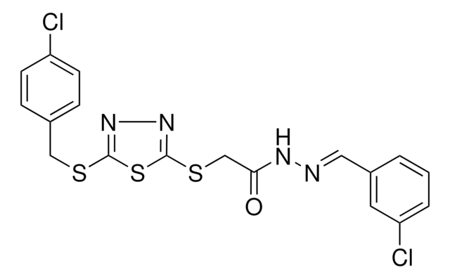 2-({5-[(4-CHLOROBENZYL)SULFANYL]-1,3,4-THIADIAZOL-2-YL}SULFANYL)-N'-[(E)-(3-CHLOROPHENYL)METHYLIDENE]ACETOHYDRAZIDE AldrichCPR