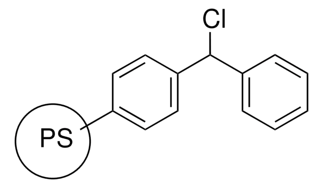 Benzhydryl chloride, polymer-bound 100-200&#160;mesh, extent of labeling: 1.6-2.2&#160;mmol/g loading, 1&#160;% cross-linked with divinylbenzene