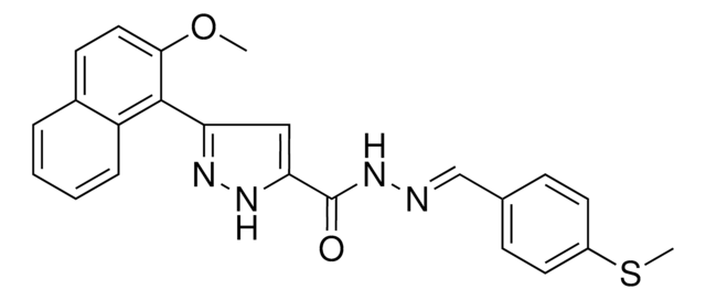 3-(2-METHOXY-1-NAPHTHYL)-N'-{(E)-[4-(METHYLSULFANYL)PHENYL]METHYLIDENE}-1H-PYRAZOLE-5-CARBOHYDRAZIDE AldrichCPR