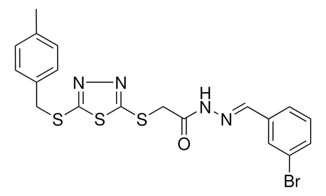 N'-[(E)-(3-BROMOPHENYL)METHYLIDENE]-2-({5-[(4-METHYLBENZYL)SULFANYL]-1,3,4-THIADIAZOL-2-YL}SULFANYL)ACETOHYDRAZIDE AldrichCPR