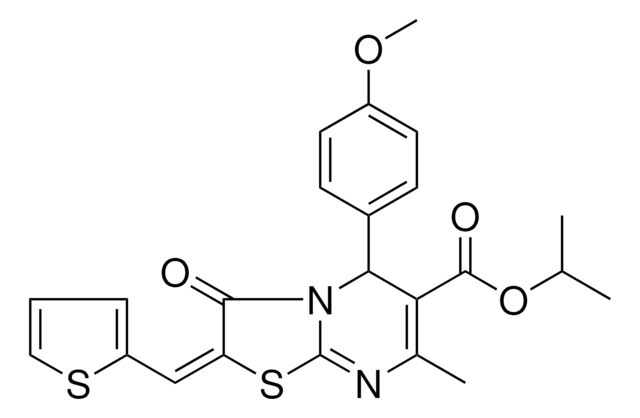 ISOPROPYL (2E)-5-(4-METHOXYPHENYL)-7-METHYL-3-OXO-2-(2-THIENYLMETHYLENE)-2,3-DIHYDRO-5H-[1,3]THIAZOLO[3,2-A]PYRIMIDINE-6-CARBOXYLATE AldrichCPR