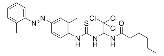 N-{2,2,2-TRICHLORO-1-[({2-METHYL-4-[(E)-(2-METHYLPHENYL)DIAZENYL]ANILINO}CARBOTHIOYL)AMINO]ETHYL}HEXANAMIDE AldrichCPR