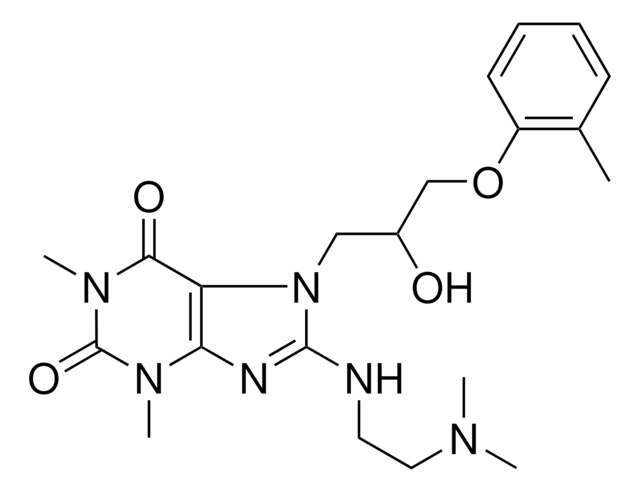 8-{[2-(DIMETHYLAMINO)ETHYL]AMINO}-7-[2-HYDROXY-3-(2-METHYLPHENOXY)PROPYL]-1,3-DIMETHYL-3,7-DIHYDRO-1H-PURINE-2,6-DIONE AldrichCPR