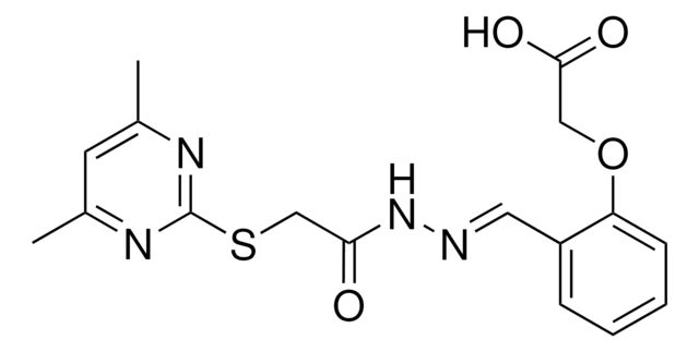 (2-(2-(((4,6-DIMETHYL-2-PYRIMIDINYL)THIO)AC)CARBOHYDRAZONOYL)PHENOXY)ACETIC ACID AldrichCPR