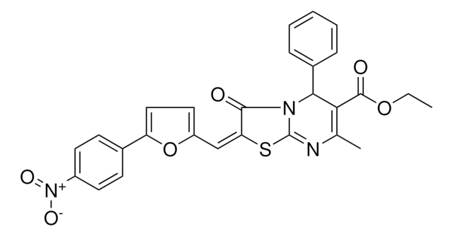 ETHYL (2E)-7-METHYL-2-{[5-(4-NITROPHENYL)-2-FURYL]METHYLENE}-3-OXO-5-PHENYL-2,3-DIHYDRO-5H-[1,3]THIAZOLO[3,2-A]PYRIMIDINE-6-CARBOXYLATE AldrichCPR