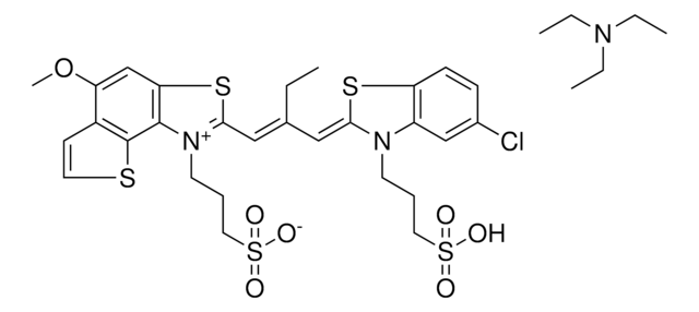 3-(2-{(1E)-2-[(Z)-(5-CHLORO-3-(3-SULFOPROPYL)-1,3-BENZOTHIAZOL-2(3H)-YLIDENE)METHYL]-1-BUTENYL}-5-METHOXYTHIENO[2,3-E][1,3]BENZOTHIAZOL-1-IUM-1-YL)-1-PROPANESULFONATE COMPOUND WITH N,N,N-TRIETHYLAMINE AldrichCPR