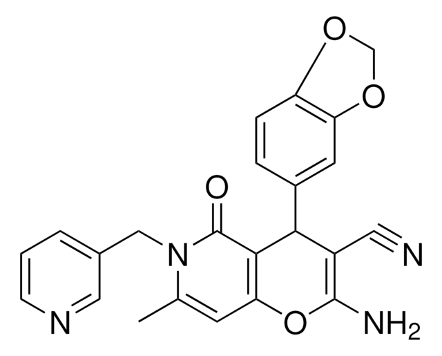 2-AMINO-4-(1,3-BENZODIOXOL-5-YL)-7-METHYL-5-OXO-6-(3-PYRIDINYLMETHYL)-5,6-DIHYDRO-4H-PYRANO[3,2-C]PYRIDINE-3-CARBONITRILE AldrichCPR