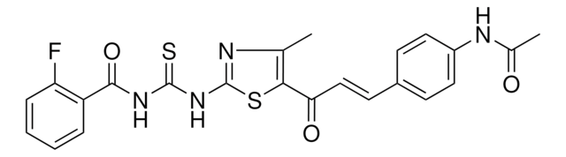 N-(4-{(1E)-3-[2-({[(2-FLUOROBENZOYL)AMINO]CARBOTHIOYL}AMINO)-4-METHYL-1,3-THIAZOL-5-YL]-3-OXO-1-PROPENYL}PHENYL)ACETAMIDE AldrichCPR