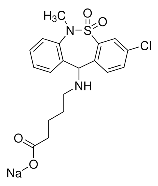 Tianeptine Metabolite MC5 sodium salt solution 1.0&#160;mg/mL in methanol (as free carboxylate), certified reference material, ampule of 1&#160;mL, Cerilliant&#174;