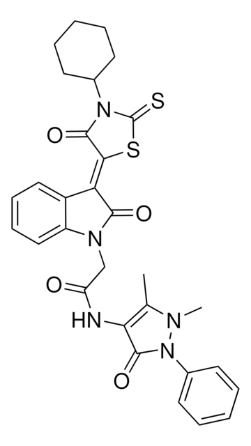 2-[(3Z)-3-(3-CYCLOHEXYL-4-OXO-2-THIOXO-1,3-THIAZOLIDIN-5-YLIDENE)-2-OXO-2,3-DIHYDRO-1H-INDOL-1-YL]-N-(1,5-DIMETHYL-3-OXO-2-PHENYL-2,3-DIHYDRO-1H-PYRAZOL-4-YL)ACETAMIDE AldrichCPR