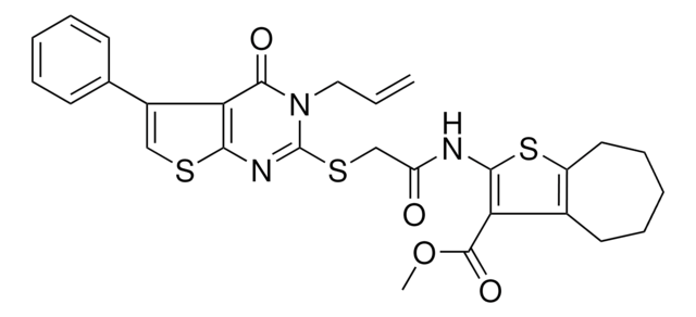 METHYL 2-({[(3-ALLYL-4-OXO-5-PHENYL-3,4-DIHYDROTHIENO[2,3-D]PYRIMIDIN-2-YL)SULFANYL]ACETYL}AMINO)-5,6,7,8-TETRAHYDRO-4H-CYCLOHEPTA[B]THIOPHENE-3-CARBOXYLATE AldrichCPR