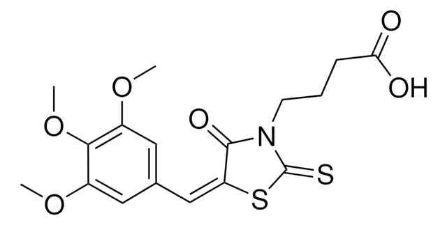 4-[(5E)-4-OXO-2-THIOXO-5-(3,4,5-TRIMETHOXYBENZYLIDENE)-1,3-THIAZOLIDIN-3-YL]BUTANOIC ACID AldrichCPR