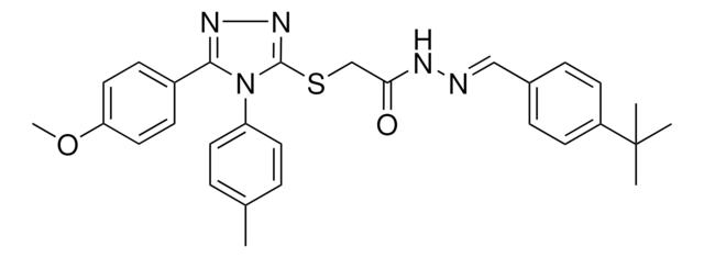 N'-[(E)-(4-TERT-BUTYLPHENYL)METHYLIDENE]-2-{[5-(4-METHOXYPHENYL)-4-(4-METHYLPHENYL)-4H-1,2,4-TRIAZOL-3-YL]SULFANYL}ACETOHYDRAZIDE AldrichCPR