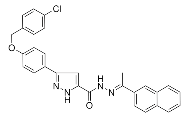 3-{4-[(4-CHLOROBENZYL)OXY]PHENYL}-N'-[(E)-1-(2-NAPHTHYL)ETHYLIDENE]-1H-PYRAZOLE-5-CARBOHYDRAZIDE AldrichCPR