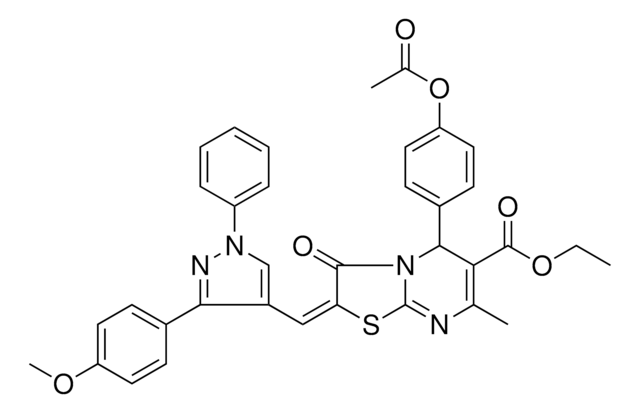 ETHYL (2E)-5-[4-(ACETYLOXY)PHENYL]-2-{[3-(4-METHOXYPHENYL)-1-PHENYL-1H-PYRAZOL-4-YL]METHYLENE}-7-METHYL-3-OXO-2,3-DIHYDRO-5H-[1,3]THIAZOLO[3,2-A]PYRIMIDINE-6-CARBOXYLATE AldrichCPR