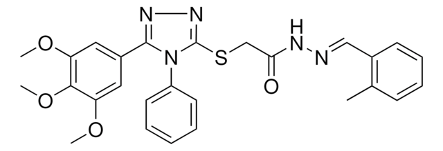 N'-[(E)-(2-METHYLPHENYL)METHYLIDENE]-2-{[4-PHENYL-5-(3,4,5-TRIMETHOXYPHENYL)-4H-1,2,4-TRIAZOL-3-YL]SULFANYL}ACETOHYDRAZIDE AldrichCPR