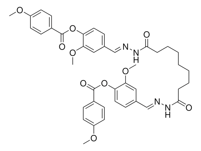 2-METHOXY-4-((E)-{[9-((2E)-2-{3-METHOXY-4-[(4-METHOXYBENZOYL)OXY]BENZYLIDENE}HYDRAZINO)-9-OXONONANOYL]HYDRAZONO}METHYL)PHENYL 4-METHOXYBENZOATE AldrichCPR