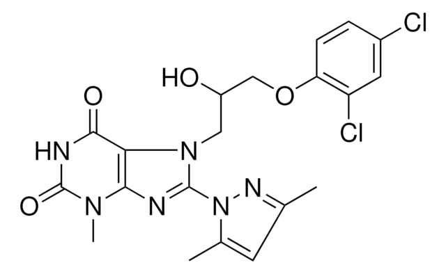 7-[3-(2,4-DICHLOROPHENOXY)-2-HYDROXYPROPYL]-8-(3,5-DIMETHYL-1H-PYRAZOL-1-YL)-3-METHYL-3,7-DIHYDRO-1H-PURINE-2,6-DIONE AldrichCPR