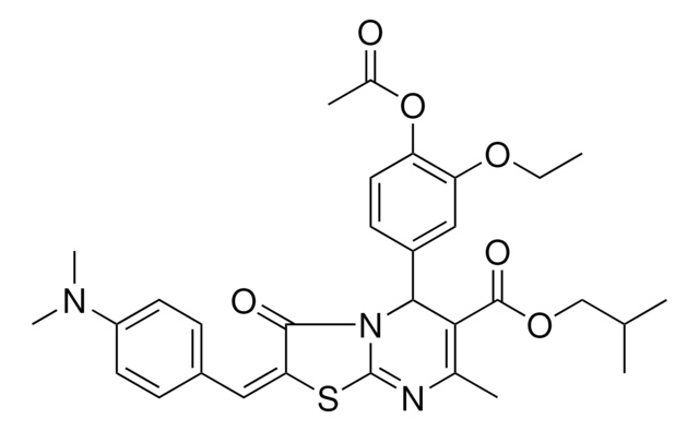 ISOBUTYL (2E)-5-[4-(ACETYLOXY)-3-ETHOXYPHENYL]-2-[4-(DIMETHYLAMINO)BENZYLIDENE]-7-METHYL-3-OXO-2,3-DIHYDRO-5H-[1,3]THIAZOLO[3,2-A]PYRIMIDINE-6-CARBOXYLATE AldrichCPR