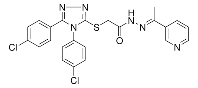 2-{[4,5-BIS(4-CHLOROPHENYL)-4H-1,2,4-TRIAZOL-3-YL]SULFANYL}-N'-[(E)-1-(3-PYRIDINYL)ETHYLIDENE]ACETOHYDRAZIDE AldrichCPR