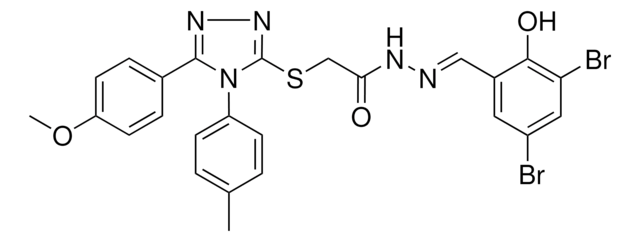 N'-[(E)-(3,5-DIBROMO-2-HYDROXYPHENYL)METHYLIDENE]-2-{[5-(4-METHOXYPHENYL)-4-(4-METHYLPHENYL)-4H-1,2,4-TRIAZOL-3-YL]SULFANYL}ACETOHYDRAZIDE AldrichCPR