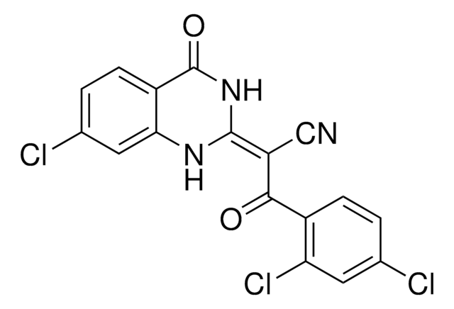 Zytoplasmatischer Dynein-Inhibitor, Ciliobrevin&nbsp;D Ciliobrevin D is a cell-permeable, reversible, and specific blocker of AAA+ ATPase motor cytoplasmic dynein. Disrupts spindle pole focusing and kinetochore-microtubule attachment (~10 to 40 &#181;M).