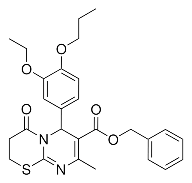 BENZYL 6-(3-ETHOXY-4-PROPOXYPHENYL)-8-METHYL-4-OXO-3,4-DIHYDRO-2H,6H-PYRIMIDO[2,1-B][1,3]THIAZINE-7-CARBOXYLATE AldrichCPR