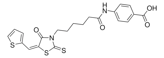 4-({6-[(5E)-4-OXO-5-(2-THIENYLMETHYLENE)-2-THIOXO-1,3-THIAZOLIDIN-3-YL]HEXANOYL}AMINO)BENZOIC ACID AldrichCPR