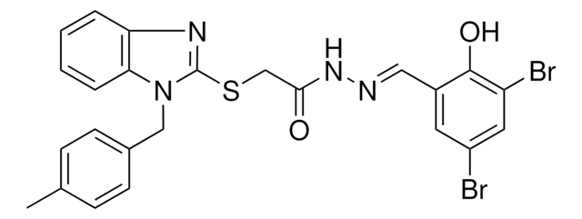 N'-[(E)-(3,5-DIBROMO-2-HYDROXYPHENYL)METHYLIDENE]-2-{[1-(4-METHYLBENZYL)-1H-BENZIMIDAZOL-2-YL]SULFANYL}ACETOHYDRAZIDE AldrichCPR