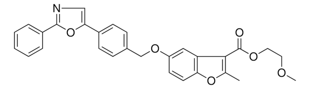 2-METHOXYETHYL 2-METHYL-5-{[4-(2-PHENYL-1,3-OXAZOL-5-YL)BENZYL]OXY}-1-BENZOFURAN-3-CARBOXYLATE AldrichCPR