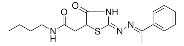 N-BUTYL-2-(4-OXO-2-((1-PHENYL-ETHYLIDENE)-HYDRAZONO)-THIAZOLIDIN-5-YL)-ACETAMIDE AldrichCPR