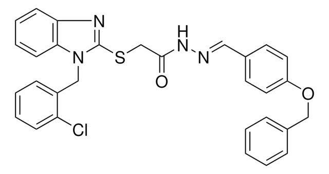 N'-{(E)-[4-(BENZYLOXY)PHENYL]METHYLIDENE}-2-{[1-(2-CHLOROBENZYL)-1H-BENZIMIDAZOL-2-YL]SULFANYL}ACETOHYDRAZIDE AldrichCPR