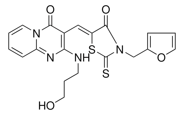 3-{(Z)-[3-(2-FURYLMETHYL)-4-OXO-2-THIOXO-1,3-THIAZOLIDIN-5-YLIDENE]METHYL}-2-[(3-HYDROXYPROPYL)AMINO]-4H-PYRIDO[1,2-A]PYRIMIDIN-4-ONE AldrichCPR