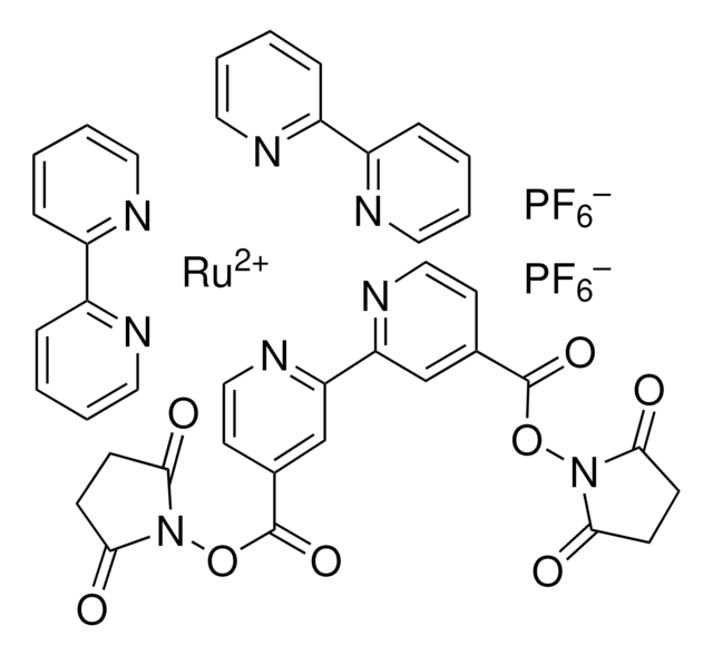 Bis(2,2&#8242;-bipyridine)-4,4&#8242;-dicarboxybipyridine-ruthenium di(N-succinimidyl ester) bis(hexafluorophosphate) BioReagent, suitable for fluorescence