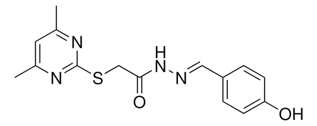 2-((4,6-DIMETHYL-2-PYRIMIDINYL)THIO)-N'-(4-HYDROXYBENZYLIDENE)ACETOHYDRAZIDE AldrichCPR