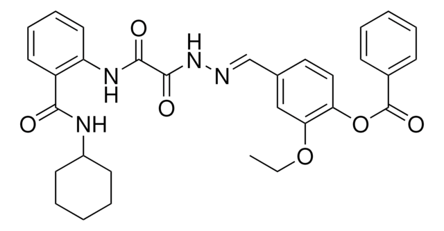 4-((E)-{[{2-[(CYCLOHEXYLAMINO)CARBONYL]ANILINO}(OXO)ACETYL]HYDRAZONO}METHYL)-2-ETHOXYPHENYL BENZOATE AldrichCPR