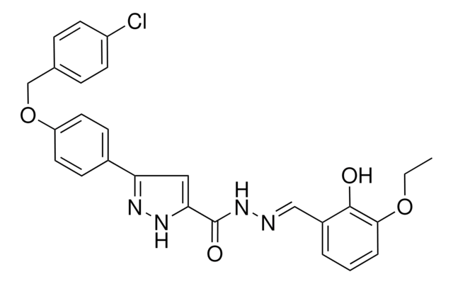 3-{4-[(4-CHLOROBENZYL)OXY]PHENYL}-N'-[(E)-(3-ETHOXY-2-HYDROXYPHENYL)METHYLIDENE]-1H-PYRAZOLE-5-CARBOHYDRAZIDE AldrichCPR