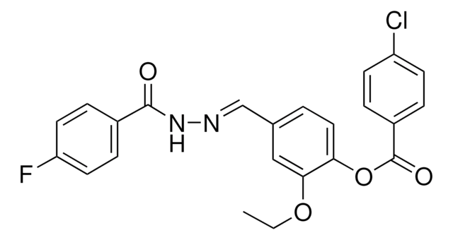 2-ETHOXY-4-(2-(4-FLUOROBENZOYL)CARBOHYDRAZONOYL)PHENYL 4-CHLOROBENZOATE AldrichCPR