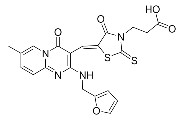 3-[(5Z)-5-({2-[(2-FURYLMETHYL)AMINO]-7-METHYL-4-OXO-4H-PYRIDO[1,2-A]PYRIMIDIN-3-YL}METHYLENE)-4-OXO-2-THIOXO-1,3-THIAZOLIDIN-3-YL]PROPANOIC ACID AldrichCPR