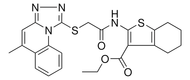 ETHYL 2-({[(5-METHYL[1,2,4]TRIAZOLO[4,3-A]QUINOLIN-1-YL)SULFANYL]ACETYL}AMINO)-4,5,6,7-TETRAHYDRO-1-BENZOTHIOPHENE-3-CARBOXYLATE AldrichCPR