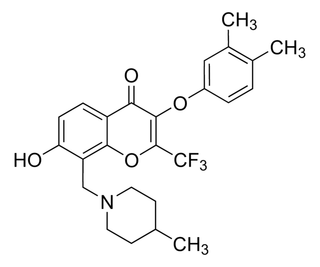 3-(3,4-Dimethylphenoxy)-7-hydroxy-8-[(4-methyl-1-piperidinyl)methyl]-2-(trifluoromethyl)-4H-chromen-4-one AldrichCPR