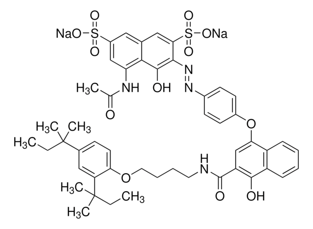 5-Acetamido-3-[4-[3-[4-(2,4-di-tert-pentylphenoxy)butylcarbamoyl]-4-hydroxy-1-naphthoxy]phenylazo]-4-hydroxy-2,7-naphthalenedisulfonic acid disodium salt Dye content 90&#160;%