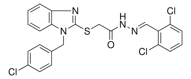 2-{[1-(4-CHLOROBENZYL)-1H-BENZIMIDAZOL-2-YL]SULFANYL}-N'-[(E)-(2,6-DICHLOROPHENYL)METHYLIDENE]ACETOHYDRAZIDE AldrichCPR